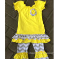 2015 baby girl outfit with pant yellow outfit Baby Girls pink quatrefoil turquoise Capri set